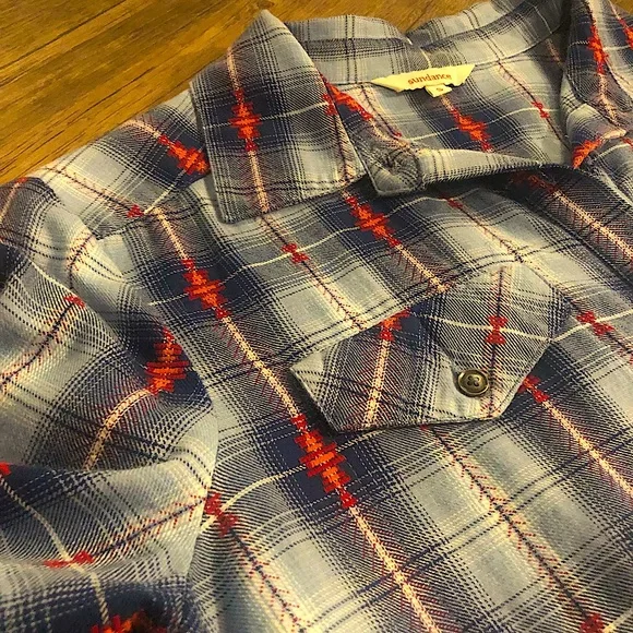 Sundance southwestern style Aztec plaid button up size S - Picture 11 of 12